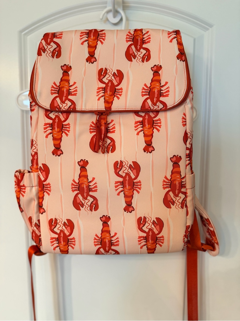 Vera Bradley Lobster Print Cooler Backpack in Pink and Red